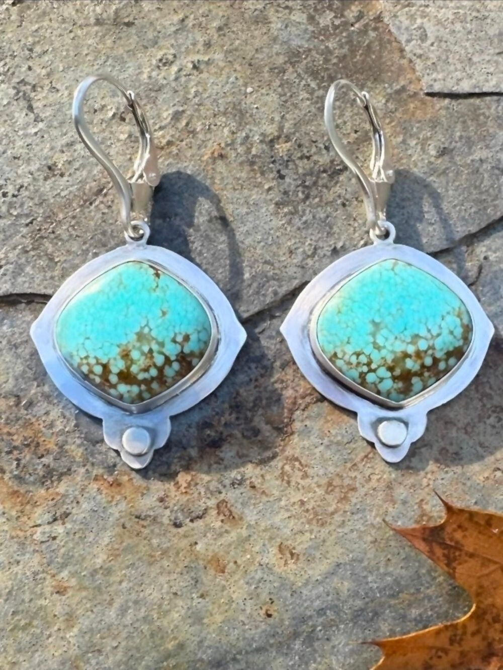 Number 8 Turquiose Earrings